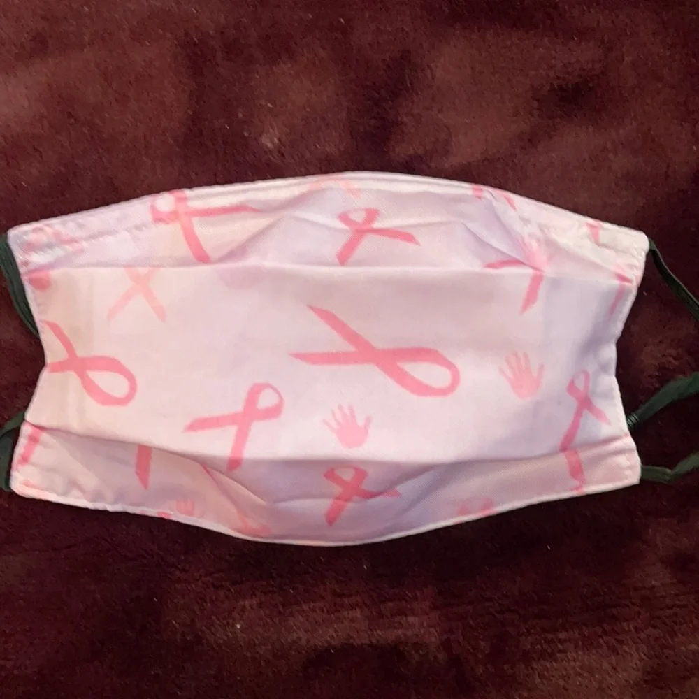 6/$20 New pink Breast Cancer ribbon face mask